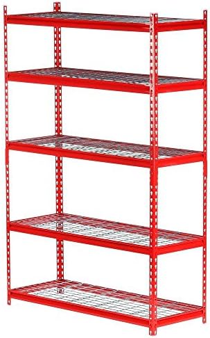 Edsal 5-Shelf Steel Storage Shelving Unit in Red | 72 in. H x 48 in. W x 18 in. D