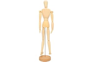 NOENNULL Artist Manikin 17.3 Inch Wooden Figure Model Flexible Articulated Mannequin Wooden Human Body Model for Drawing Decoration
