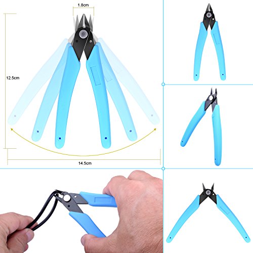 Etepon 3-in-1 Soldering Iron Assist Tool Solder Iron Accessories Kit Electronics With 170II Micro-Shear Wire Flush Cutter Pliers, Rosin Solder Flux Paste, Wire-Type Welding Tip Cleaner Ball Holder