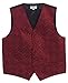 Gioberti Men's Formal 4pc Paisley Vest Necktie Bowtie and Pocket Square, Burgundy, Medium
