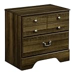 Ashley Furniture Signature Design – Allymore Nightstand – 2 Drawers with Warm Bronze Tone – Vintage Casual – Brown