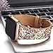 Moonooda Bling Watch Band Compatible with Apple Watch Bands 38mm 40mm 42mm 44mm Cute Women Glitter Sparkle Wristband Girl Smartwatch Band Strap Compatible with Iwatch Series SE 6 5 4 3 2 1, Rose Gold