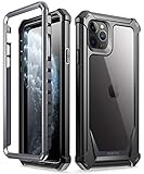 iPhone 11 Pro Max Case, Poetic Full-Body Hybrid Shockproof Ruggec Clear Bumper Cover, Built-in-Screen Protector, Guardian Series, Case for Apple iPhone 11 Pro Max (2019) 6.5 Inch, Black/Clear
