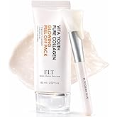 ELT Collagen Peel Off Facial Mask Pack - Hydrating & Firming Wrapping face Mask with 5 Types of Collagen, 8 Peptides, Silicone Brush Korean Skincare (60 ml / 2.02 fl.oz)