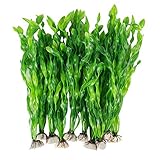MyLifeUNIT Artificial Seaweed Water Plants for Aquarium, Plastic Fish Tank Plant Decorations 10 PCS (Green)