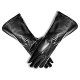 MEN'S MEDIEVAL RENAISSANCE UNLINED GAUNTLET GLOVES (SMALL, BLACK)