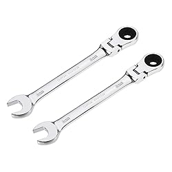 uxcell 2 Pcs 6mm Flex-Head Ratcheting Combination