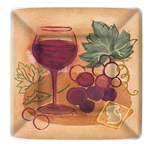 Boston International 8 Count Square Paper Dessert Plates, Napa Red