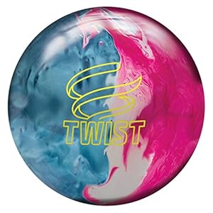 Brunswick Bowling Twist Reactive Ball, Sky Blue/Pink/Snow, Size 8