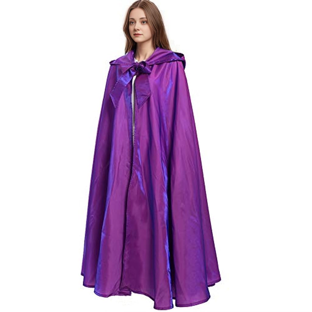 GRACEART Medieval Unisex Hooded Cosplay Robe Cloak Costume Cape (Purple)