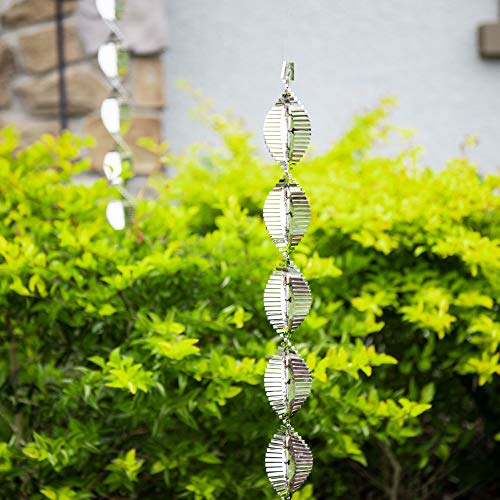 Bird Blinder Deterrent Scare Rods: 20 Inch Reflective Bird Repellent Devices - Woodpecker, Pigeon, and Bird Deterrent Products for Patio, Garden, and More - Hanging Spiral Rod with Reflectors - 6 Pack - Thumbnail 5