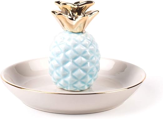 Amazon Com Beskit Ceramic Pineapple Ring Holder Decor Jewelry