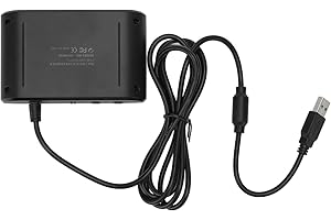 Yunseity GC Controller Adapter, 2 in 1 N64 Gamepad Handle Converter Adapter Supports & Vibration, 2 Ports Game Controller Con