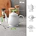 DOWAN Porcelain Teapot, 40 Ounces White Fine Pierced Ceramic Tea Pot, Set of 1