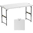 Fanttik Zeta X1 Apex Folding Table - 28 Inch, One-Hand Height Adjustment (3 Heights), Portable, No Assembly, Granite White