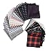 Hello Tie Men's Grid Cotton Pocket Squares Handkerchiefs 6pcs/set