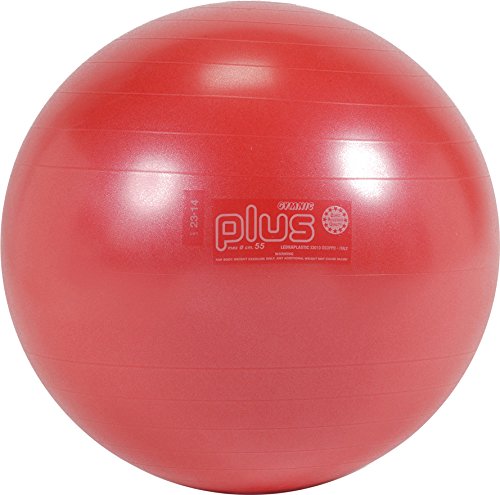 Gymnic Classic Plus Burst-Resistant Exercise Ball, Red (55 cm)