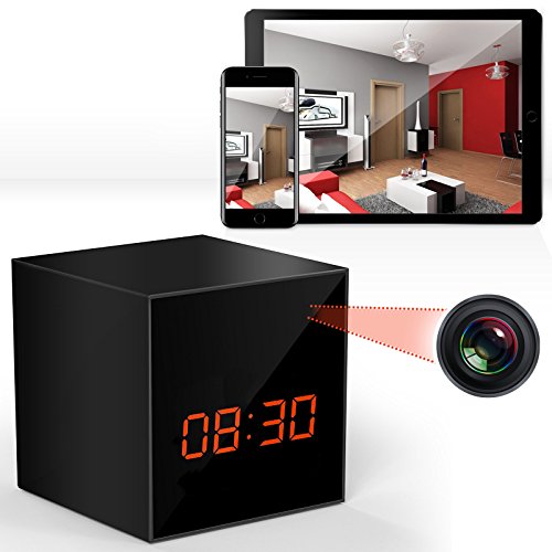 Hidden Camera Spy Clock Wireless with Night Vision Cam, Wi-Fi, HD Video Recorder, Motion Detection Surveillance Gear, Live Video, Voice and Audio Streaming Android & iOS Smartphone App Controls