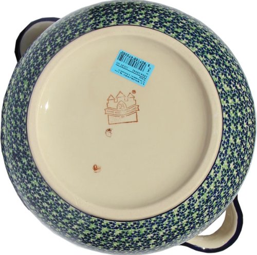 Polish Pottery Soup Tureen with Ladle Zaklady Ceramiczne Boleslawiec 1004/1367-du121 Unikat Pattern, 13.4 cups
