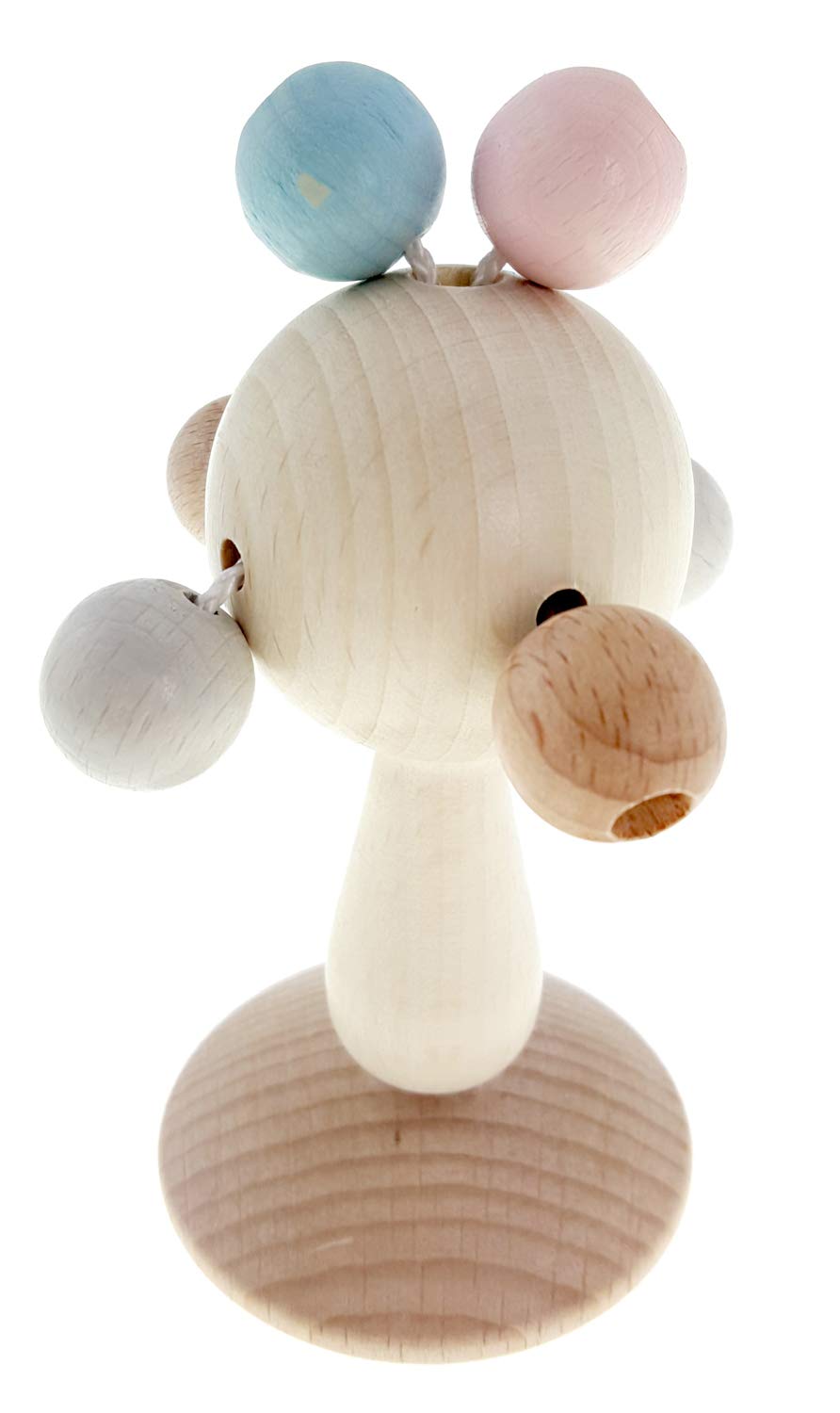 Hess Holzspielzeug 11127 Wooden Rattle Tree Natural Grey from 3 Months Approx. 6 x 6 x 12 cm Gift for Birth or Christening 60 g