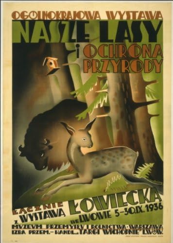 1936 poster Oglnokrajoiva ivystaiva nasze lasy i ochron