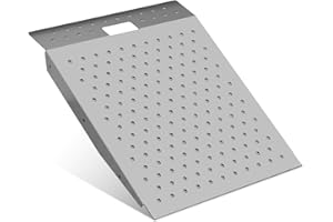 VLAENG Shed Ramps with Punch Plate Surface, 750 LBS Portable Threshold Loading Ramp, 24" L x 29" W Self Supporting Entry Handicap Ramp, Load Ramps for Wheelchairs, Power Chairs, Trolley, Carbon Steel