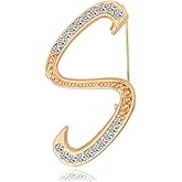 Letter Brooch Pins Initial Rhinestone Brooch for Women Crafts Gold A-Z
