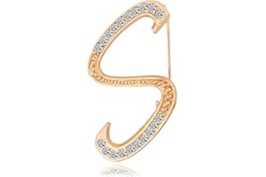 ETHOON Letter Brooch Pins Initial Rhinestone Brooch for Women Crafts Gold A-Z