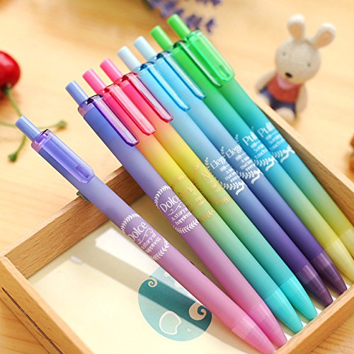 Katoot@ 12pcs/lot Dreamy color press gel pen Cute 0.5mm black ink pen signature pen Canetas korean stationery school office supplies