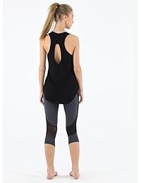 Fihapyli - Camiseta sin espalda para mujer con abertura en la parte superior para entrenamiento, espalda abierta, deporte, tanques, tanques de entrenamiento, yoga.