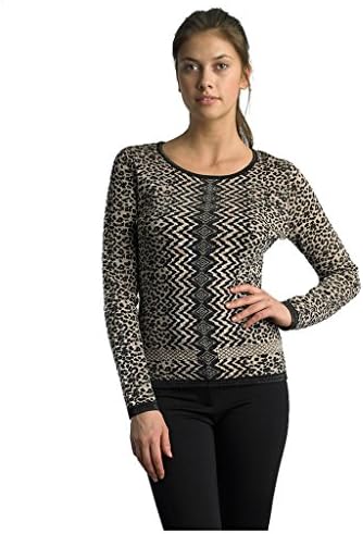 FOCUS 2000 Ladies Animal Jacquard Long Sleeve Sweaters