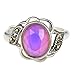 FUN JEWELS Vintage Style Flower Multi Color Change Oval Facet Crystal Stone Brass Mood Ring Size Adjustable For Women