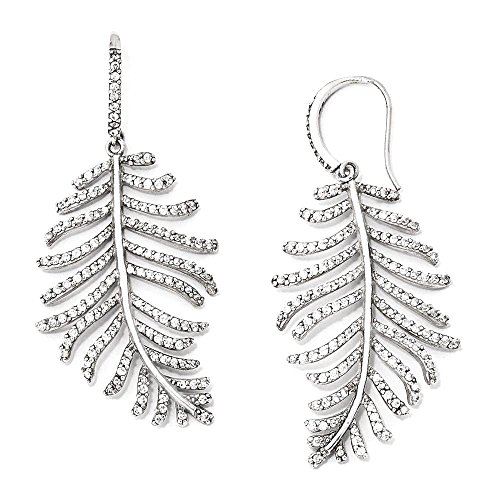 IceCarats 925 Sterling Silver French Wire Drop Dangle Chandelier Leaf Earrings