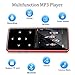 Bluetooth 4.0 MP3 Player,Valoin 16G 2.4 Inch HD Screen Lossless Sound Digital MP3 Player with FM Radio/Voice Recorder/E Book,Support Up to 64G TF Card (Red)