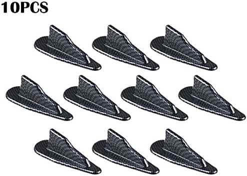 RACPLUS 10pcs Universal Carbon Fiber Roof Shark Fins Spoiler Wing Kit EVO Style PP Vortex Generator (carbon fiber)