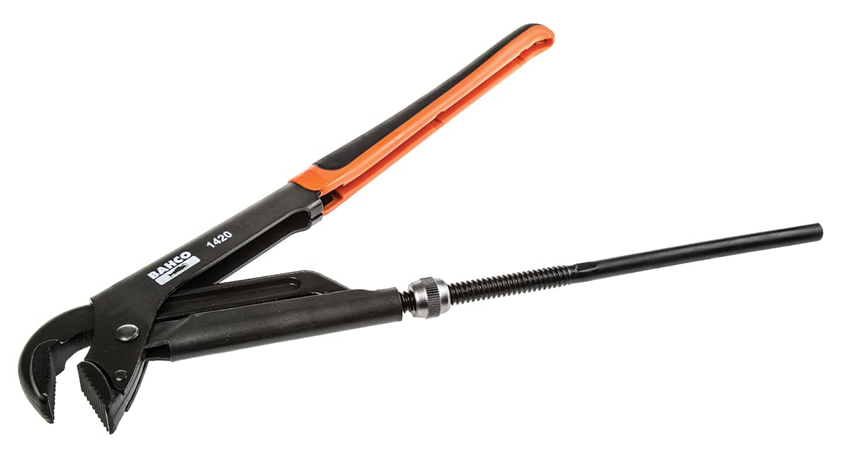 Bahco 1420 Pipe Wrench 430MM, Black/Orange