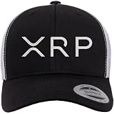 XRP Logo Embroidered Trucker Hat | Crypto Coin Symbol Mesh &amp; Snap Back Adjustable Cap
