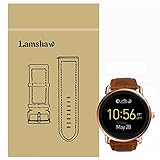 Lamshaw Leather Strap Replacement Band for Fossil Q Wander Smartwatch Strap (Brown)