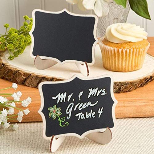 Mini Chalkboard Signs,20 Pack Small Blackboard Sign with Support Easels Wood Little Chalkboard for Message Board Signs and Weddings, Birthday Parties, Table Numbers - Thumbnail 4