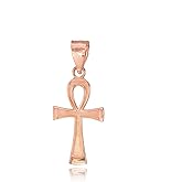 14k Rose Gold Egyptian Ankh Cross Charm Pendant