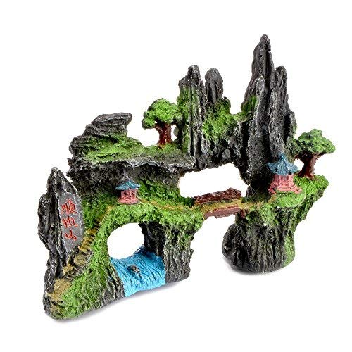 Toolzia Aquarium Rockery Ornament Large Fish Tank Ornament Fish Tank Gate Rocks View Artificial Mountain Scenery Decorations