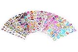 600+ Kids Puffy Sticker Mega Variety Pack,20 Different Sheets of 3D Puffy Stickers, Including Cute Fish and Animals,Butterflies,Love,Letters, Numbers,Cakes