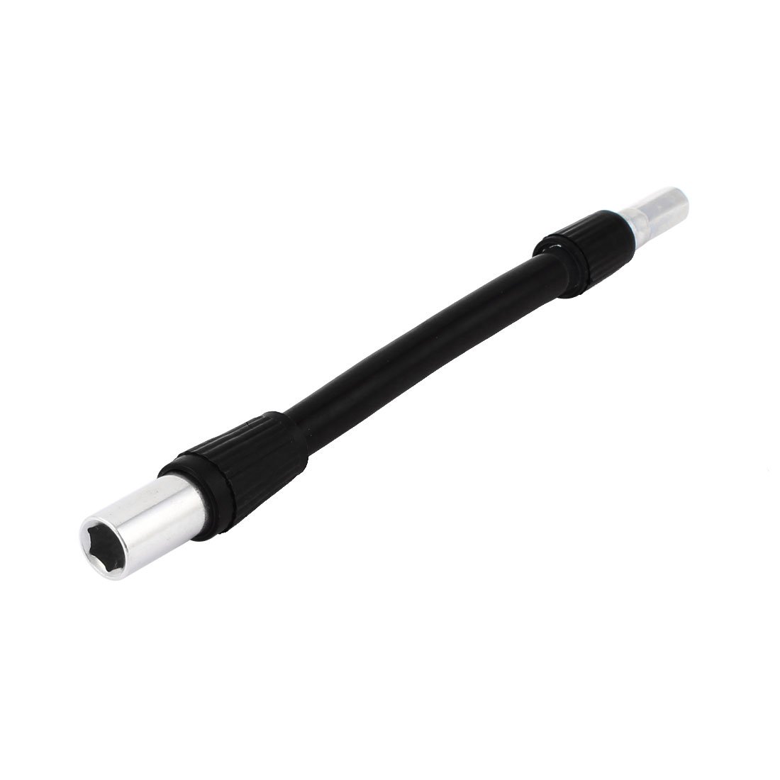 Sourcingmap 1/4" Hex Shank 140mm Length Flexible Extension Screwdriver Bit Black