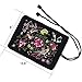 SuoSuo Jewelry Roll,Travel Jewelry Roll Bag,Black Silk Embroidery Brocade Jewelry Organizer Case with Tie Close