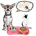 Vivaglory Dog Bowls Stainless Steel Water and Food Bowl Pet Puppy Cat Feeder with Non Spill Skid Resistant Silicone Mat, Medium, Pink