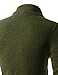 (GD93) Slim Stylish Unbalanced Metallic Leather Point Knitted Cardigan Sweaters Khaki US L(Tag Size XL)