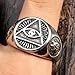 OAKKY Jewelry Men's 316l Stainless Steel Triangle Eye of God Rings, Vintage Size 13