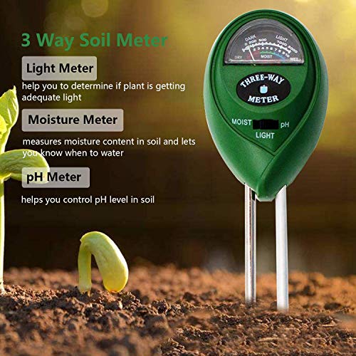 [2019 Upgraded] Soil Moisture Meter - 3 in 1 Soil Test Kit Gardening Tools for PH, Light & Moisture, Plant Tester for Home, Farm, Lawn, Indoor & Outdoor (No Battery Needed) - Thumbnail 4