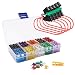 FICBOX Blade Car Fuses Assortment Kit, 100PCS Standard Assorted Fuses with 5 Inline Fuse Holders - Includes Fuse Puller Tool, Great for Use on Cars