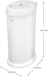 Ubbi Stainless Steel Nappy Bin Odour Locking No Special Bags White view 8